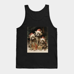 Cute Christmas Racoons Tank Top